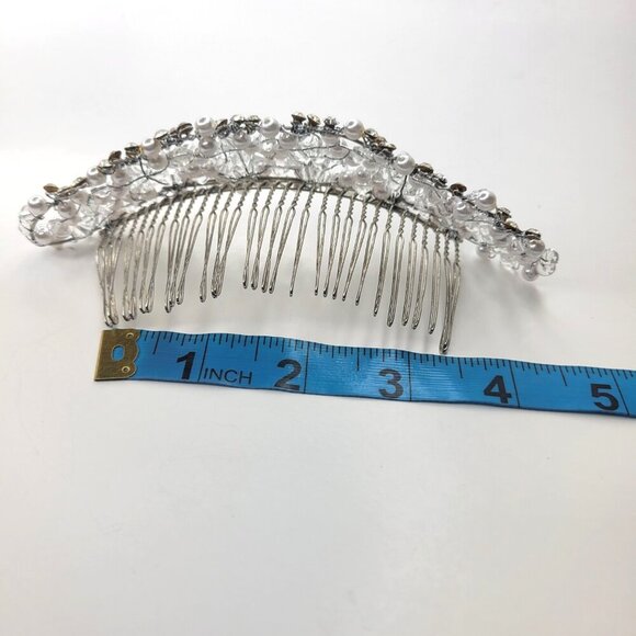 Pearl Tiara Haircomb Pearl and Crystal Hair Accessory - Picture 7 of 11